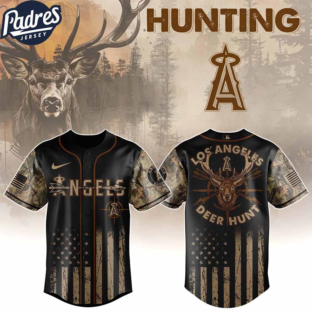 Los Angeles Angels MLB X Deer Hunting Personalized Baseball Jersey - Padres Jersey Oasis: Elevate Your Baseball Style Game