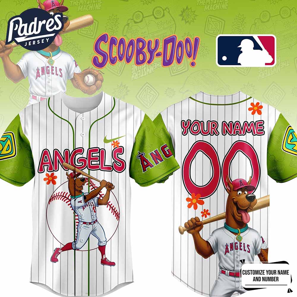 Los Angeles Angels MLB x Scooby Doo Personalized Baseball Jersey Outfit - Padres Jersey Oasis: Elevate Your Baseball Style Game