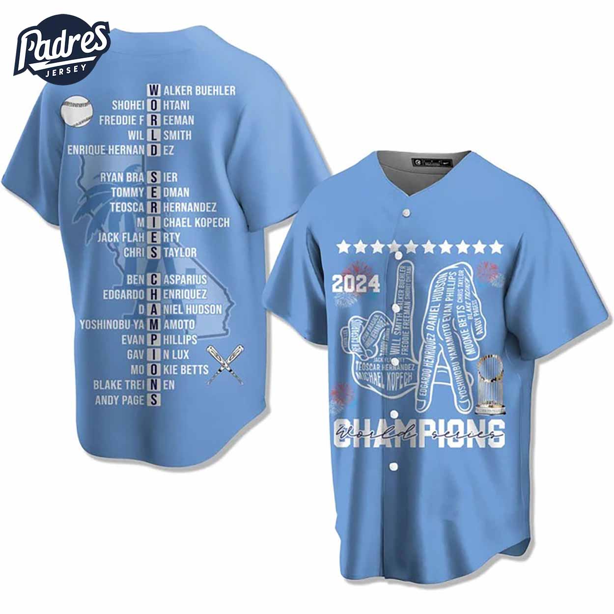 Los Angeles Dodgers 2024 Champions Baseball Jersey - Padres Jersey Oasis: Elevate Your Baseball Style Game