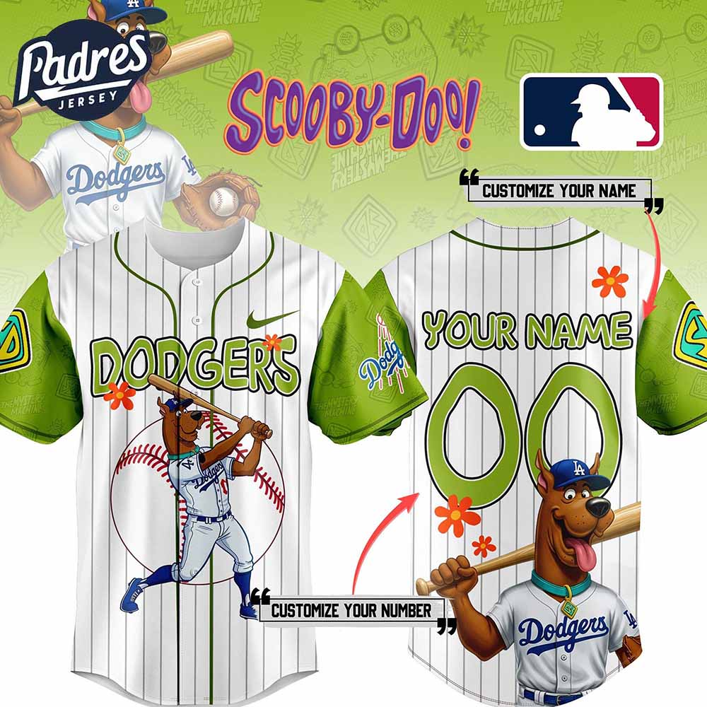Los Angeles Dodgers MLB x Scooby Doo Personalized Baseball Jersey Outfit - Padres Jersey Oasis: Elevate Your Baseball Style Game