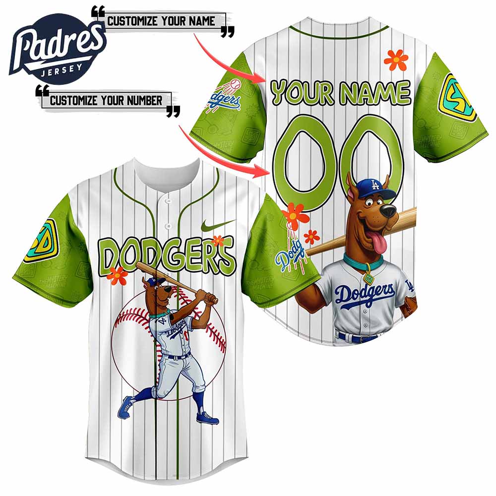 Los Angeles Dodgers MLB x Scooby Doo Personalized Baseball Jersey Outfit - Padres Jersey Oasis: Elevate Your Baseball Style Game