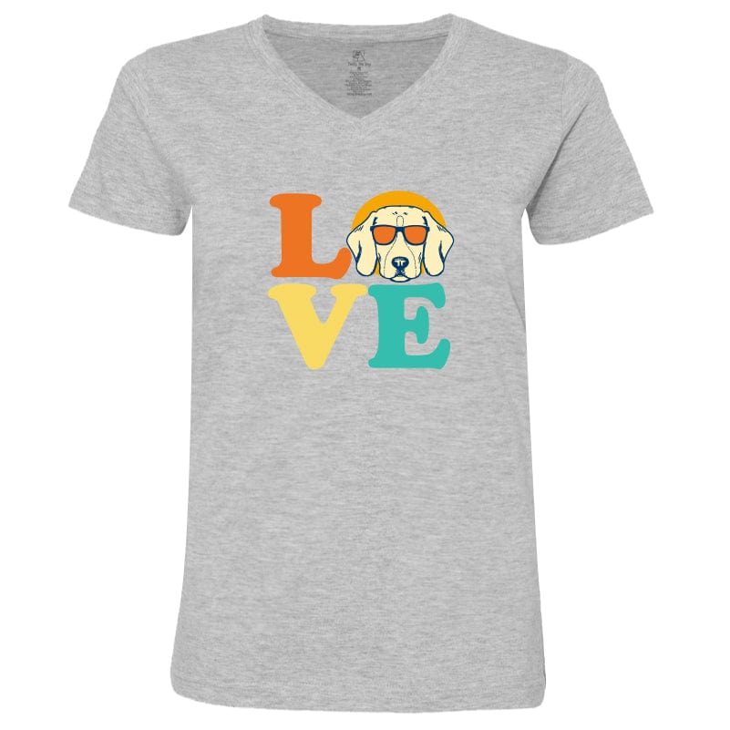 Dog Love (Hound) - Ladies T-Shirt V-Neck