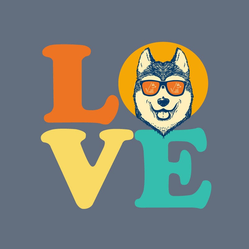 Dog Love (Husky) - Sweatshirt Pullover Hoodie