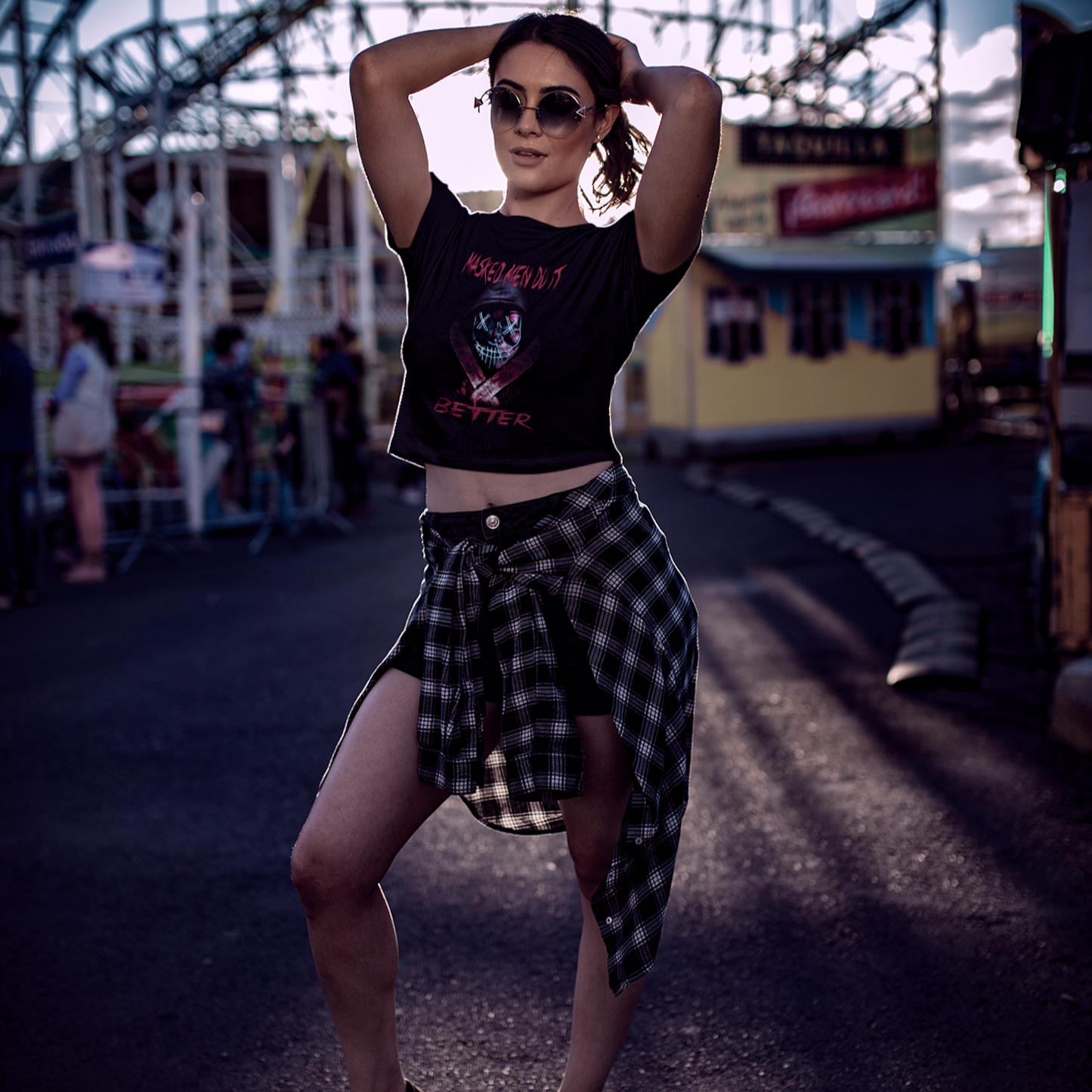 Masked Men Cropped Tee