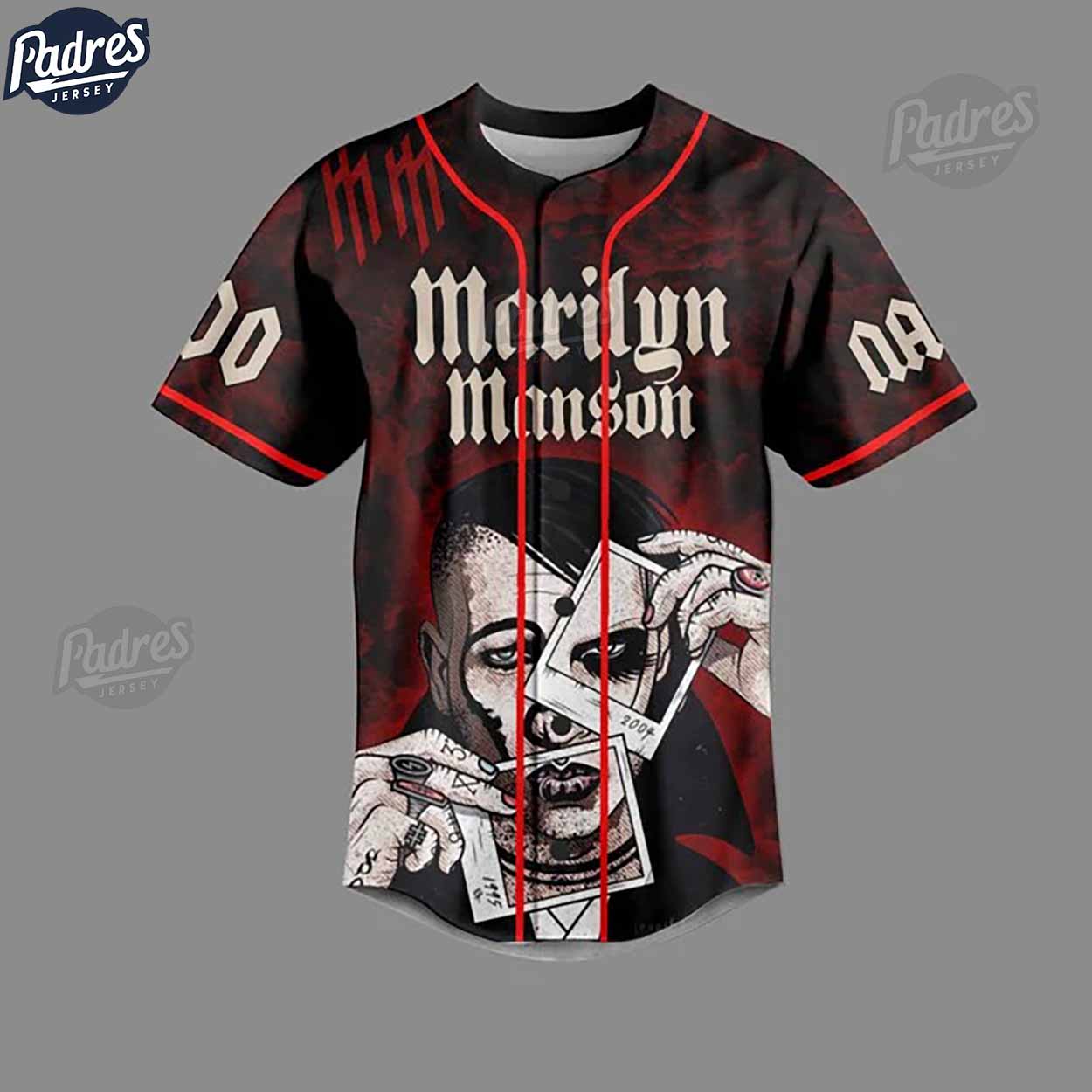 Marilyn Manson Sweet Dreams Custom Baseball Jersey - Padres Jersey Oasis: Elevate Your Baseball Style Game