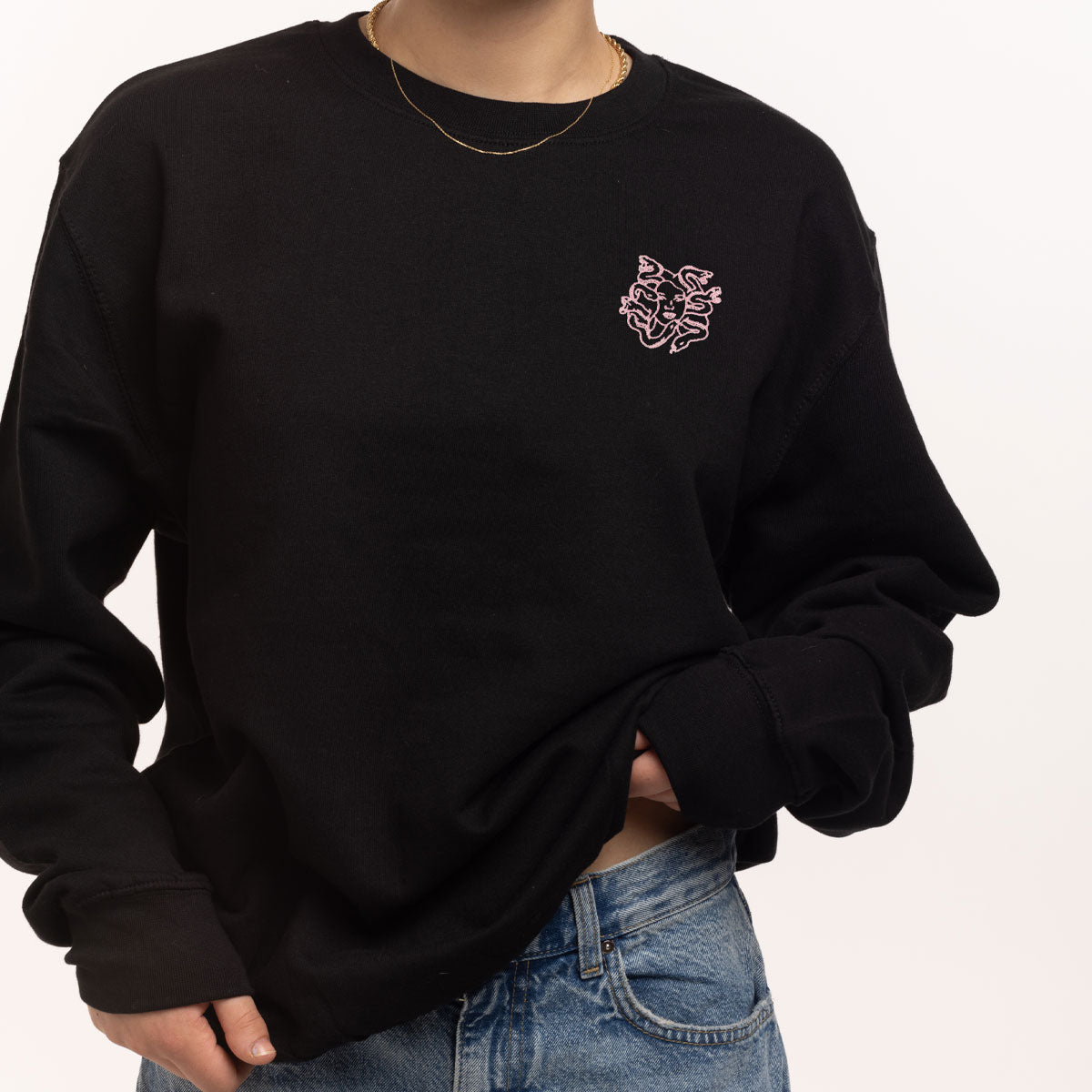 Medusa Embroidery Detail Sweatshirt