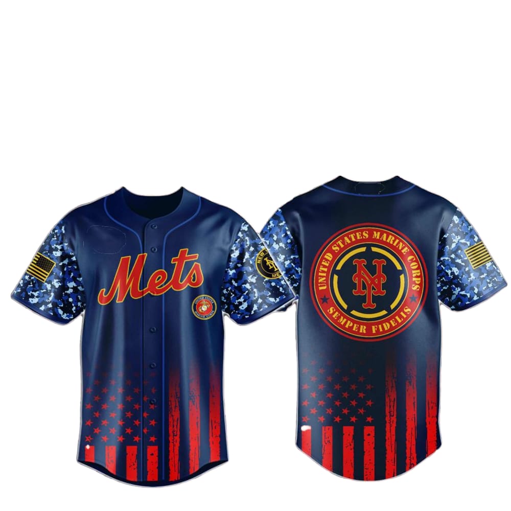 Mets Marine Corps Military Appreciation Baseball Jersey 2025 - Grishko.com