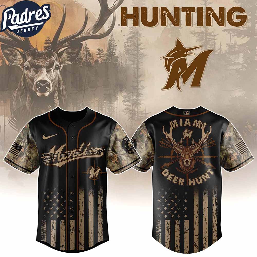 Miami Marlins MLB X Deer Hunting Personalized Baseball Jersey - Padres Jersey Oasis: Elevate Your Baseball Style Game