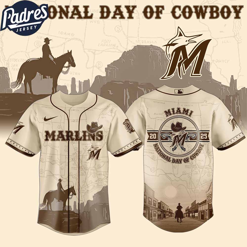 Miami Marlins MLB X National Day Of Cowboy Personalized Baseball Jersey - Padres Jersey Oasis: Elevate Your Baseball Style Game