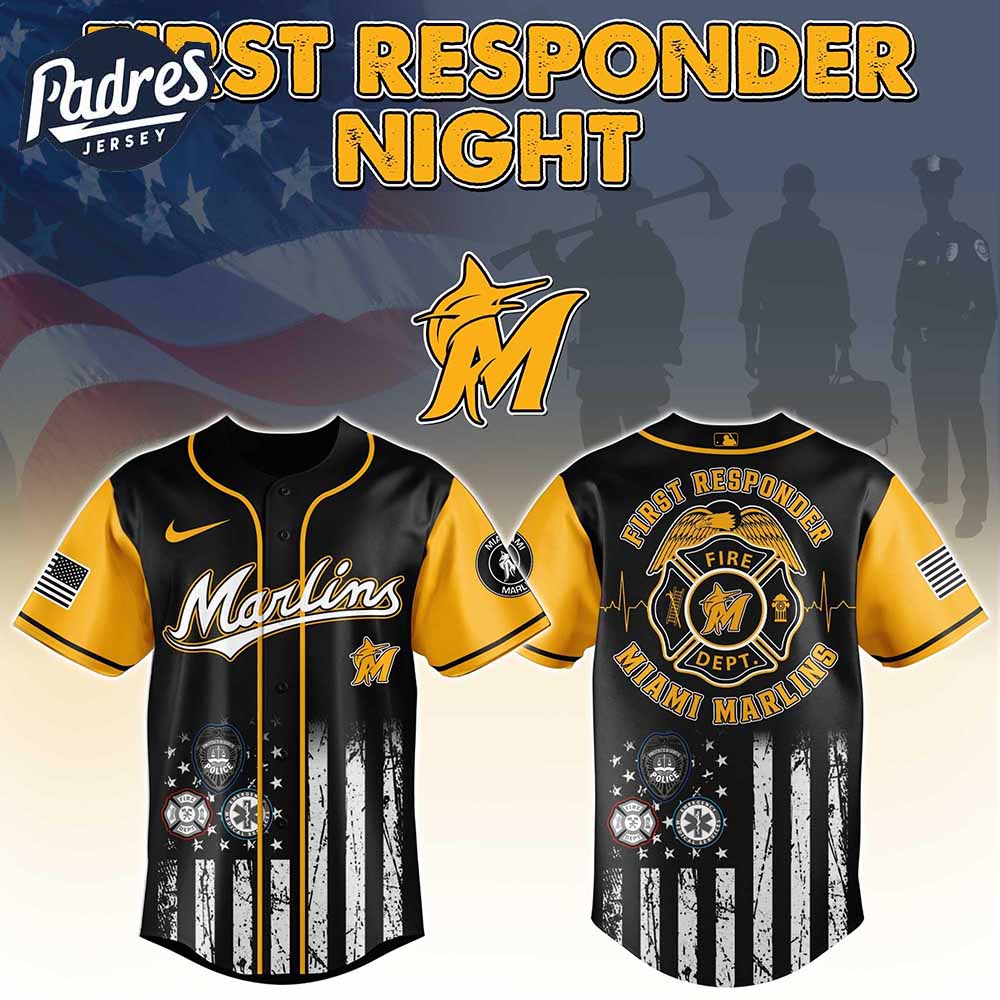 Miami Marlins MLB x First Responders Baseball Jersey - Padres Jersey Oasis: Elevate Your Baseball Style Game