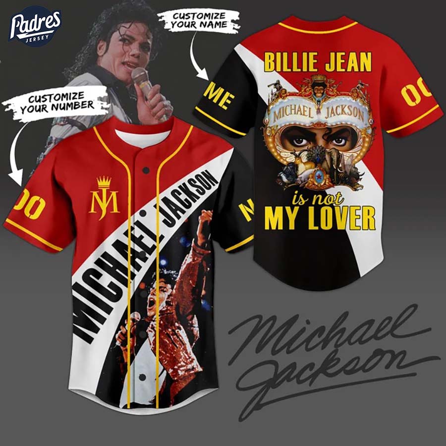 Michael Jackson Billie Jean Is Not My Lover Custom Baseball Jersey - Padres Jersey Oasis: Elevate Your Baseball Style Game