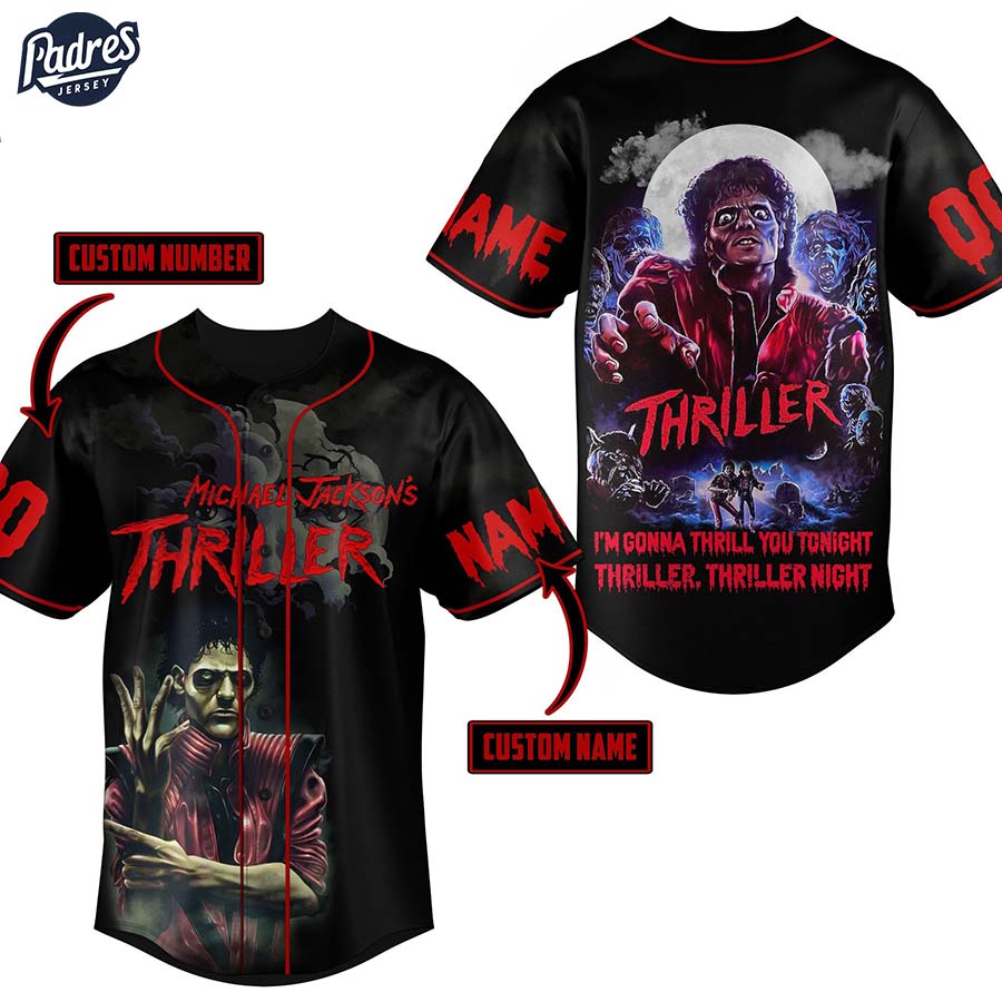 Michael Jackson Thriller Custom Baseball Jersey Style - Padres Jersey Oasis: Elevate Your Baseball Style Game