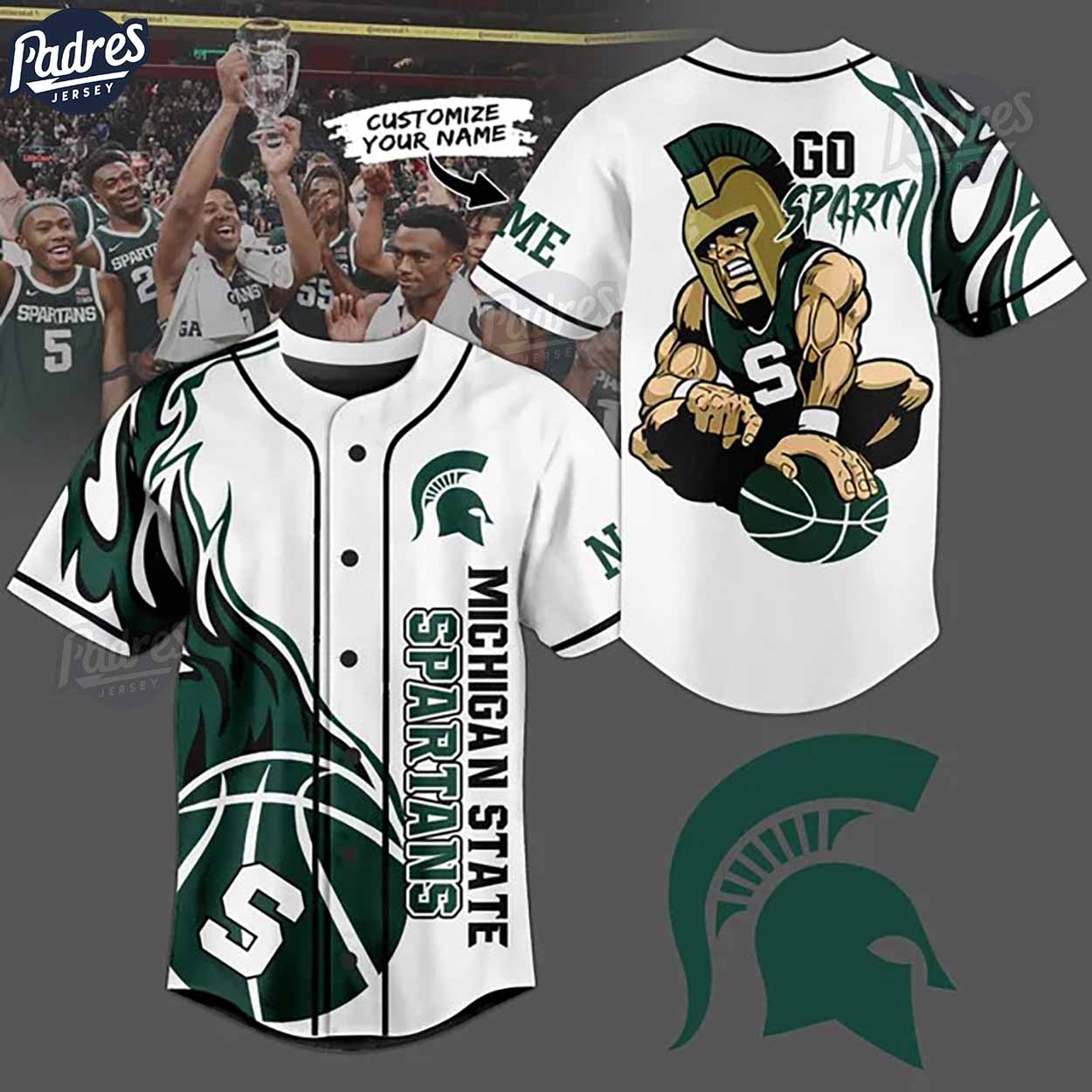 Michigan State Spartans Basketball Team Custom NCAA Baseball Jersey - Padres Jersey Oasis: Elevate Your Baseball Style Game