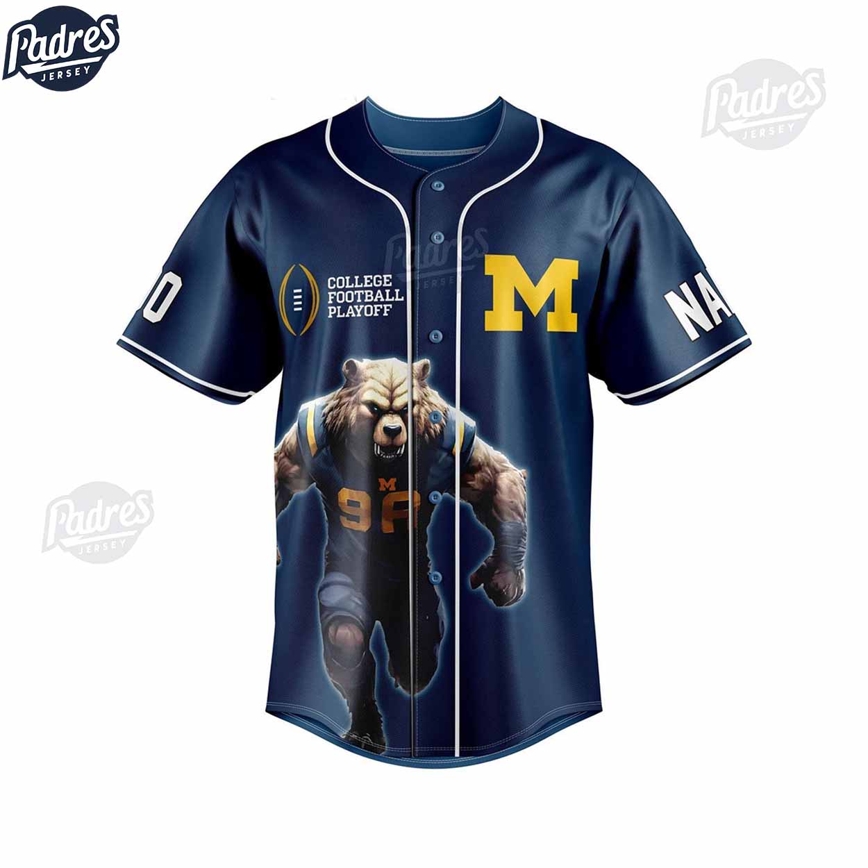 Michigan Wolverines Rose Bowl Game Personalized Baseball Jersey - Padres Jersey Oasis: Elevate Your Baseball Style Game
