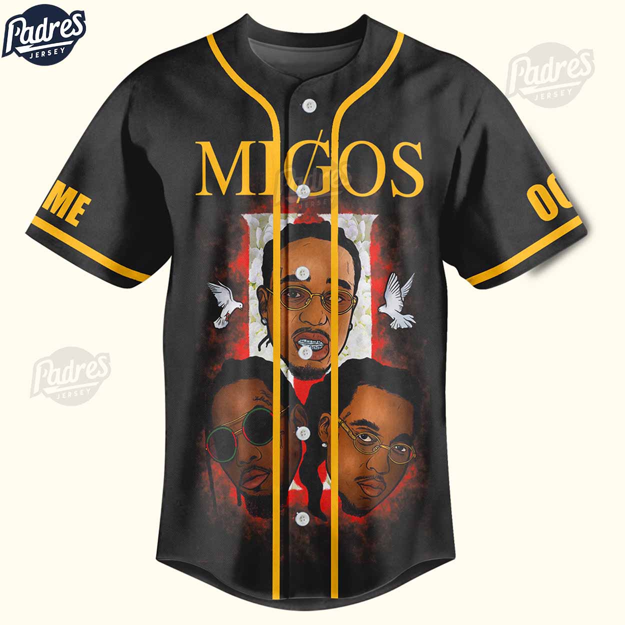 Migos Band Personalized Baseball Jersey Style - Padres Jersey Oasis: Elevate Your Baseball Style Game