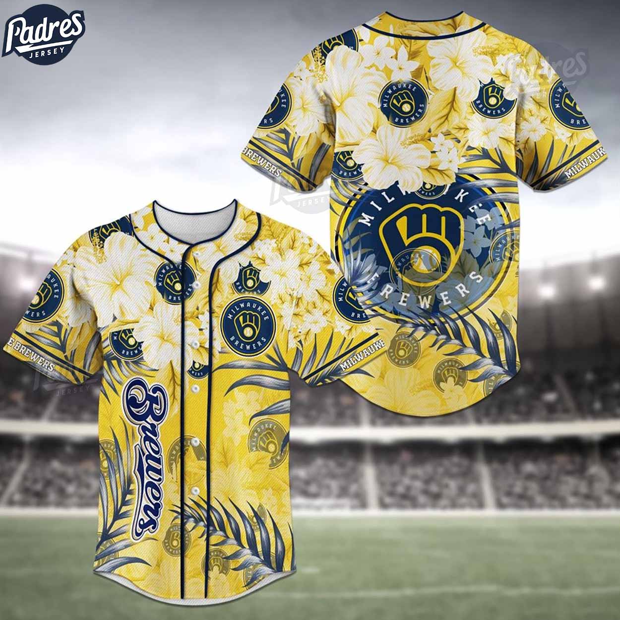 Milwaukee Brewers Flower MLB Baseball Jersey Shirt - Padres Jersey Oasis: Elevate Your Baseball Style Game