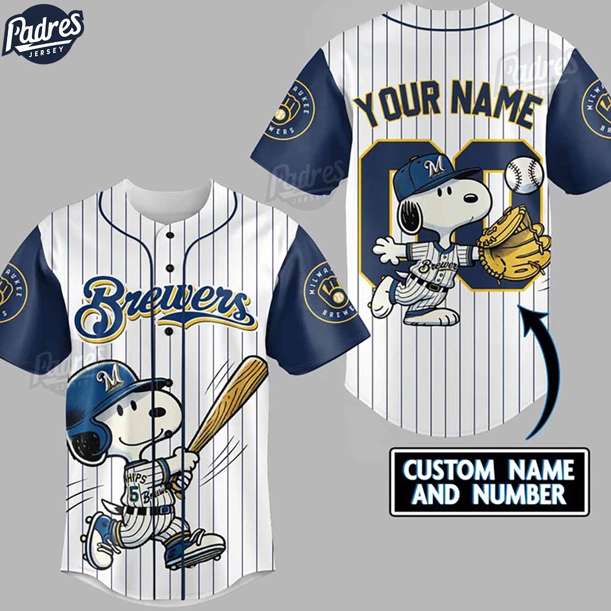 Milwaukee Brewers Snoopy Custom Baseball Jersey - Padres Jersey Oasis: Elevate Your Baseball Style Game