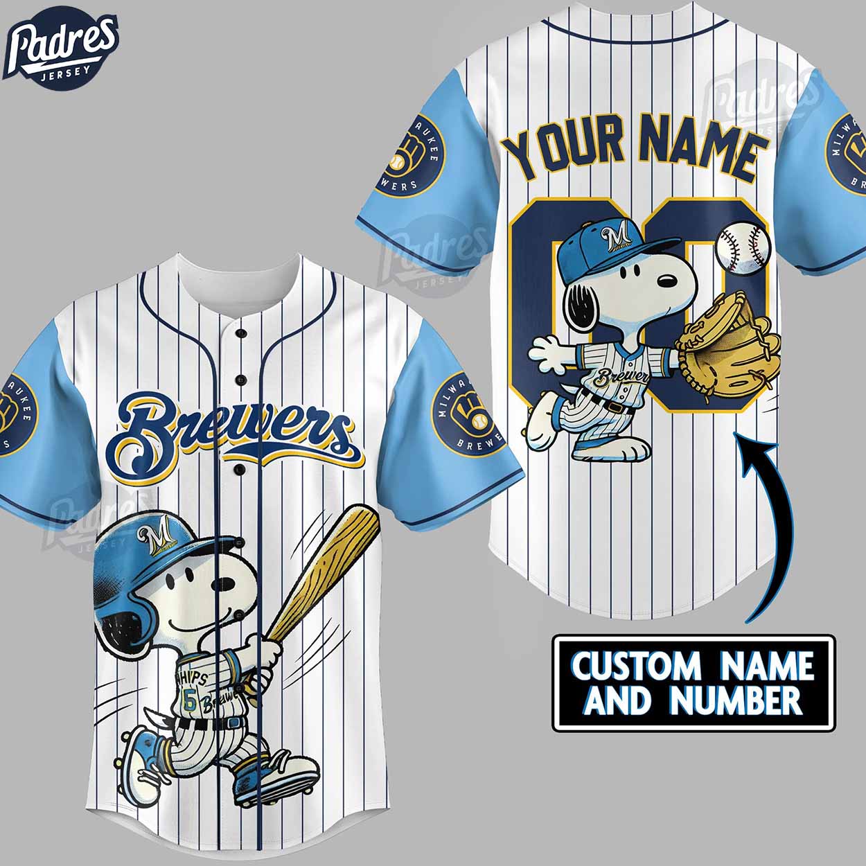 Milwaukee Brewers Snoopy Custom Baseball Jersey Style - Padres Jersey Oasis: Elevate Your Baseball Style Game