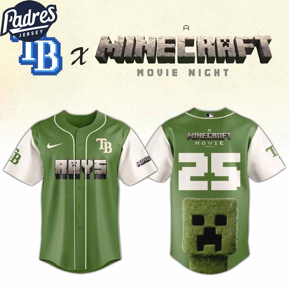 Minecraft Movie Night x Tampa Bay Rays Baseball Jersey - Padres Jersey Oasis: Elevate Your Baseball Style Game