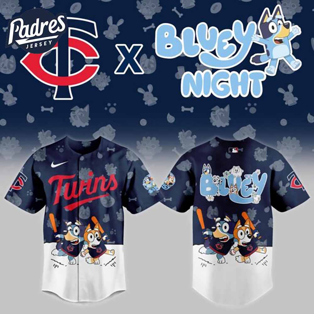 Minnesota Twins Bluey Night Baseball Jersey Outfit - Padres Jersey Oasis: Elevate Your Baseball Style Game
