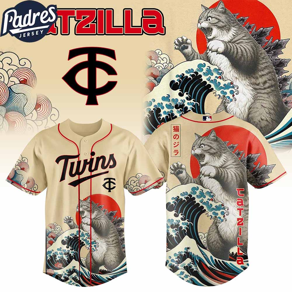 Minnesota Twins MLB X Catzilla Personalized Baseball Jersey - Padres Jersey Oasis: Elevate Your Baseball Style Game