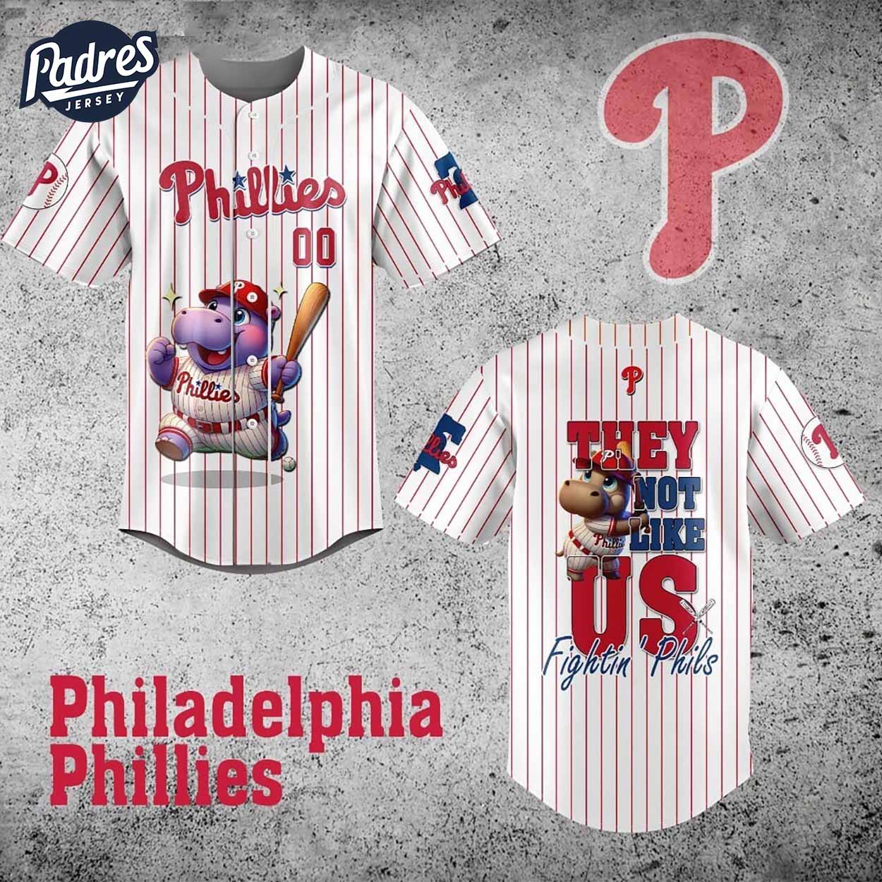 Moo Deng Philadelphia Phillies They Not Like US Baseball Jersey Style - Padres Jersey Oasis: Elevate Your Baseball Style Game