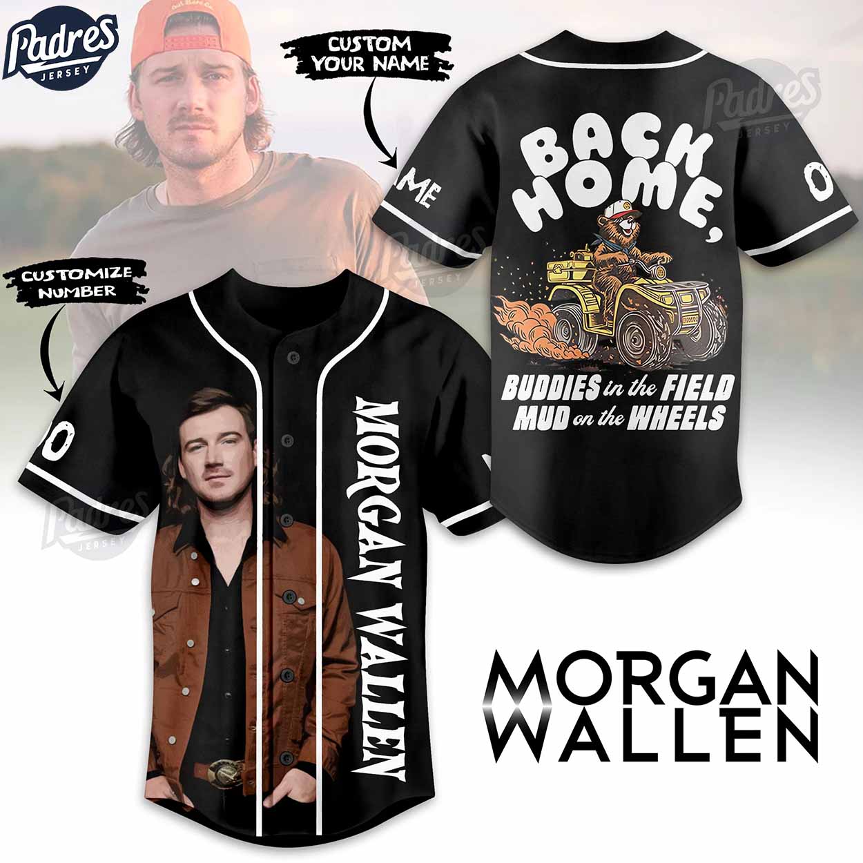 Morgan Wallen Back Home Custom Baseball Jersey - Padres Jersey Oasis: Elevate Your Baseball Style Game