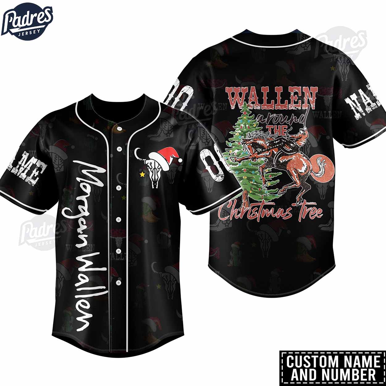 Morgan Wallen Christmas Tree Custom Baseball Jersey - Padres Jersey Oasis: Elevate Your Baseball Style Game