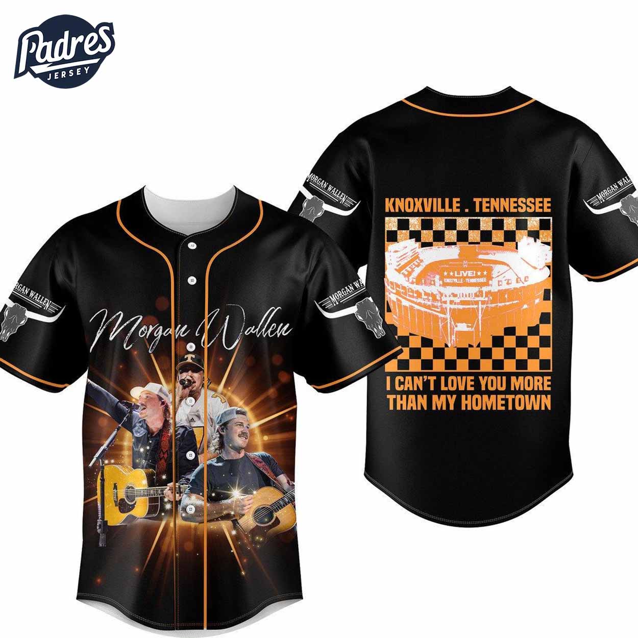 Morgan Wallen I Cant Not Love You More Than My Hometown Live Knoxville Tennessee Baseball Jersey - Padres Jersey Oasis: Elevate Your Baseball Style Game