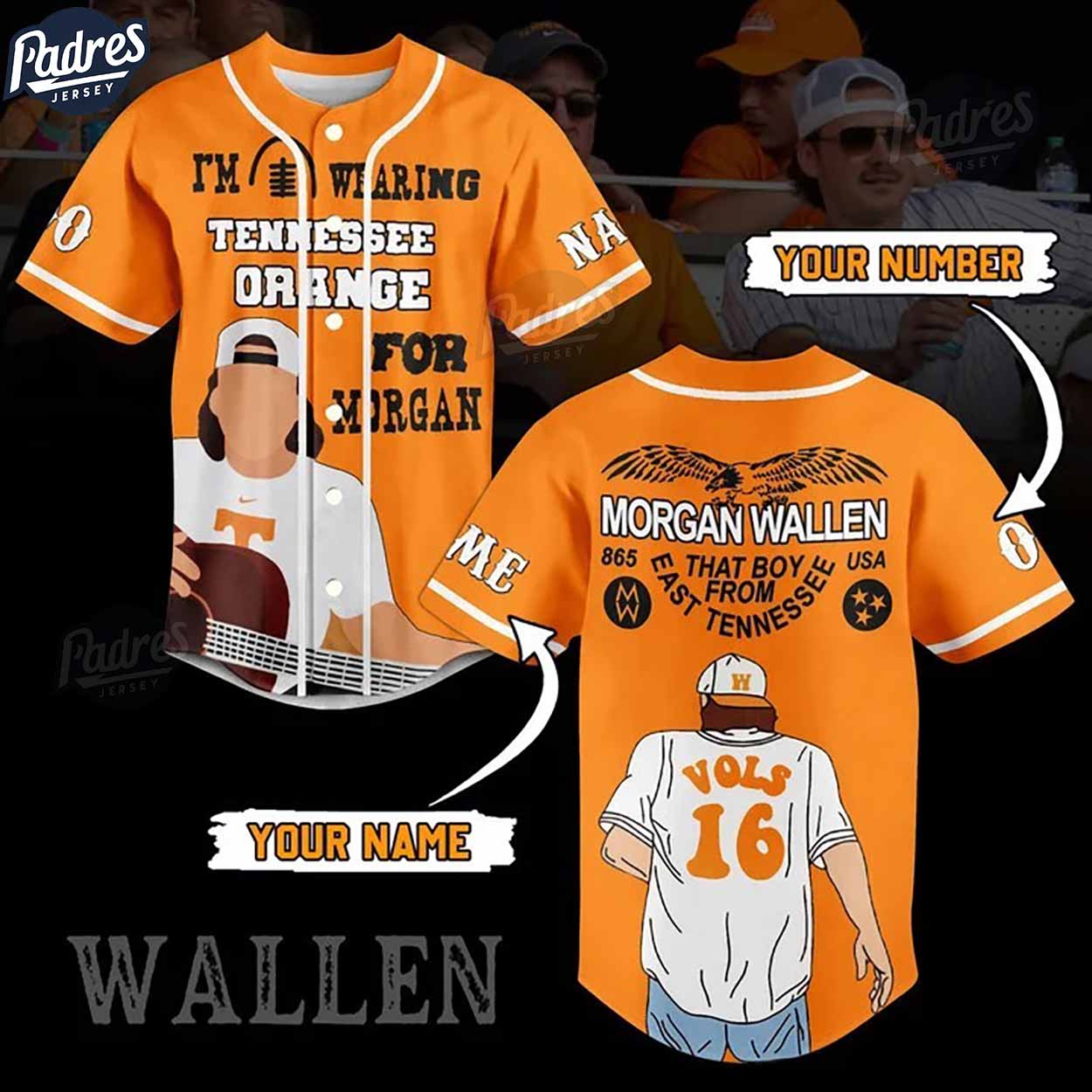Morgan Wallen Tennessee Volunteers Baseball Jersey Style - Padres Jersey Oasis: Elevate Your Baseball Style Game