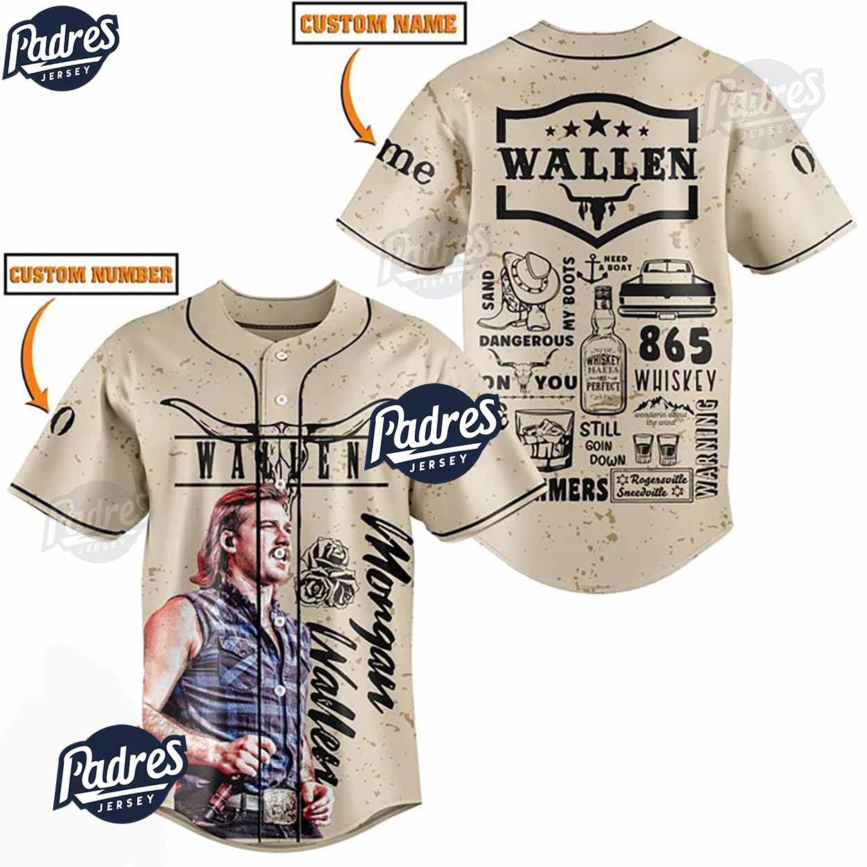Morgan Wallen Whiskey Glasses Custom Baseball Jersey Style - Padres Jersey Oasis: Elevate Your Baseball Style Game
