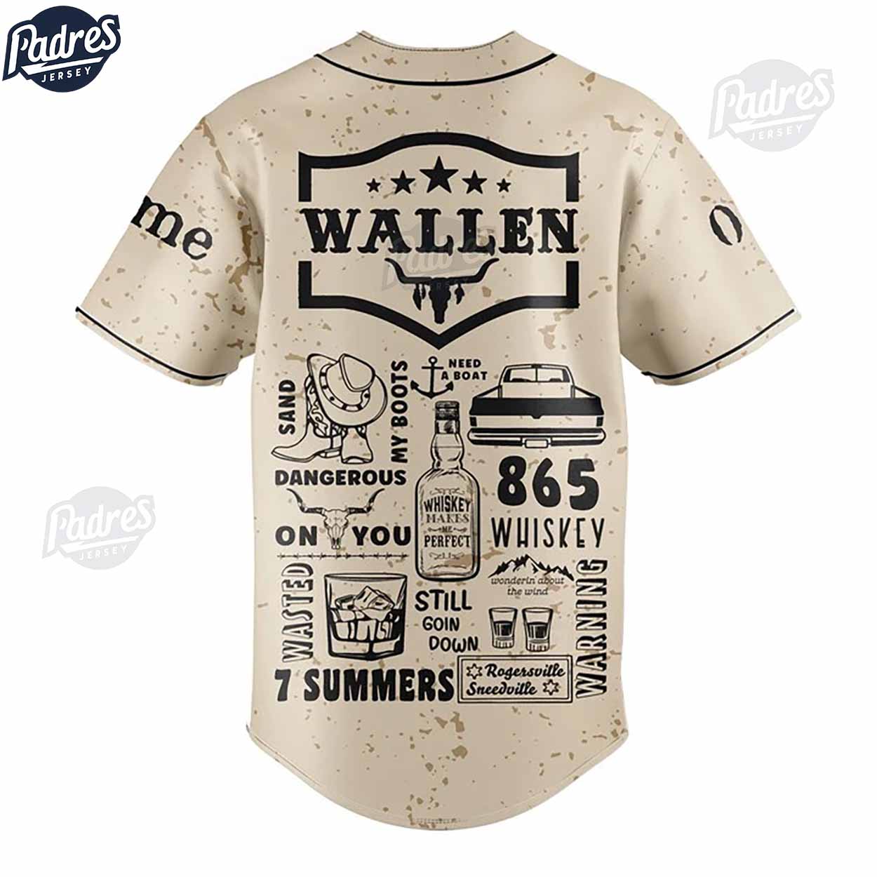 Morgan Wallen Whiskey Glasses Custom Baseball Jersey Style - Padres Jersey Oasis: Elevate Your Baseball Style Game