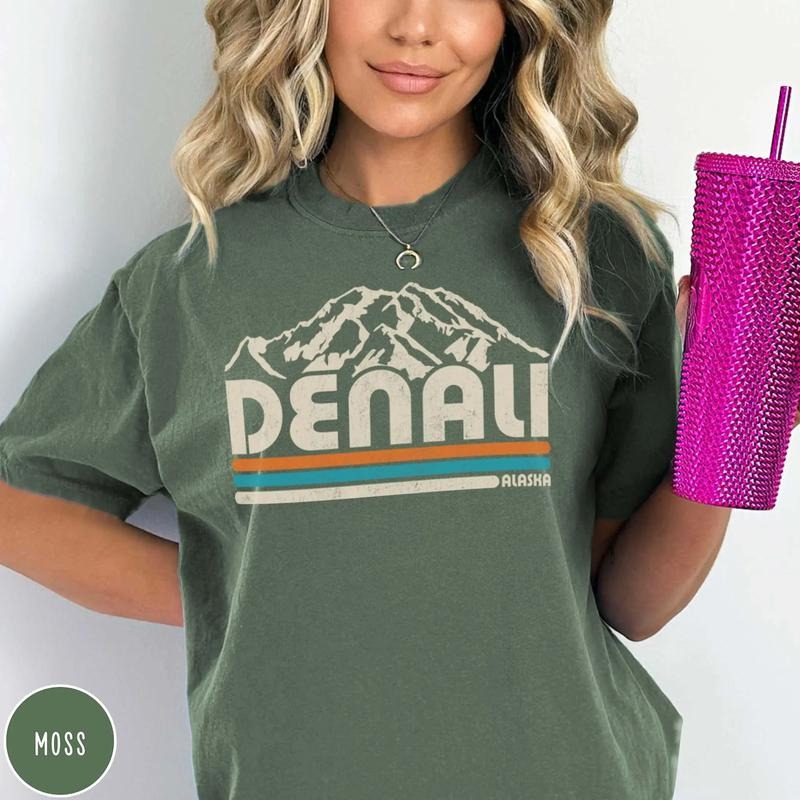 Mount Denali National Park Shirt, Alaska T-shirt, Denali Park Shirt Mount McKinley Tee Alaska Cruise Shirt Mountaineering Shirt Backpacking Gift