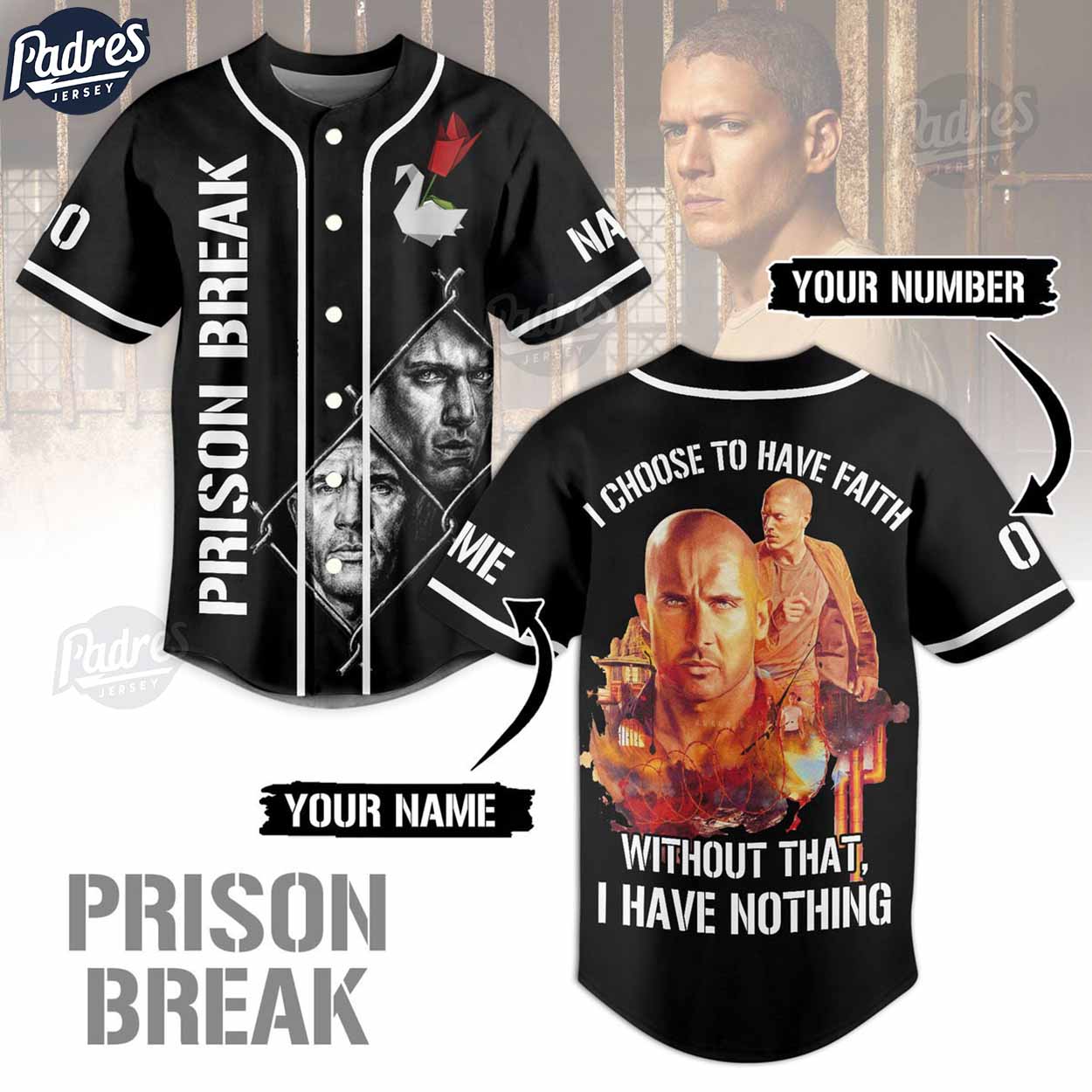 Movie Prison Break Custom Baseball Jersey Style - Padres Jersey Oasis: Elevate Your Baseball Style Game