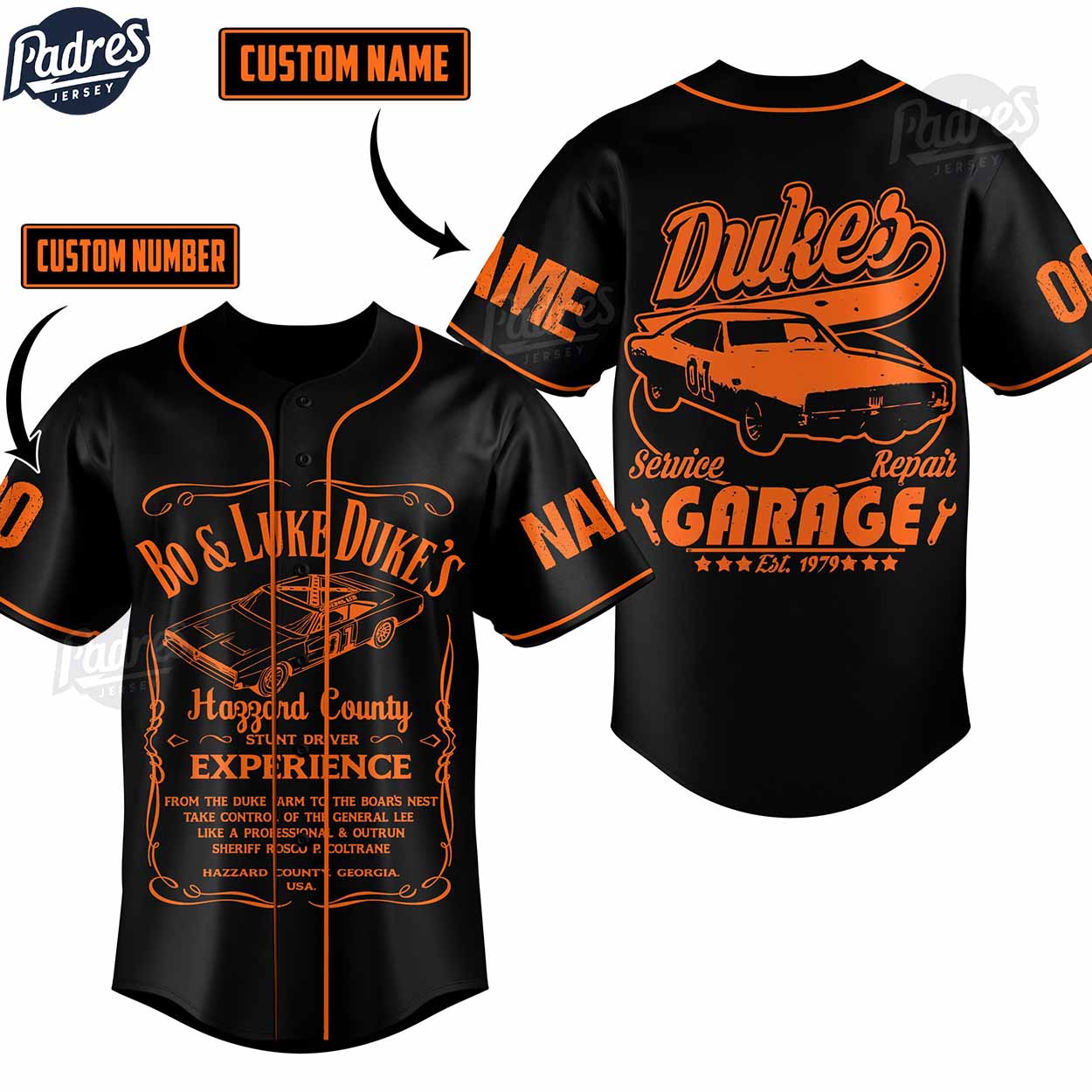 Movie The Dukes Of Hazzard Personalized Baseball Jersey - Padres Jersey Oasis: Elevate Your Baseball Style Game