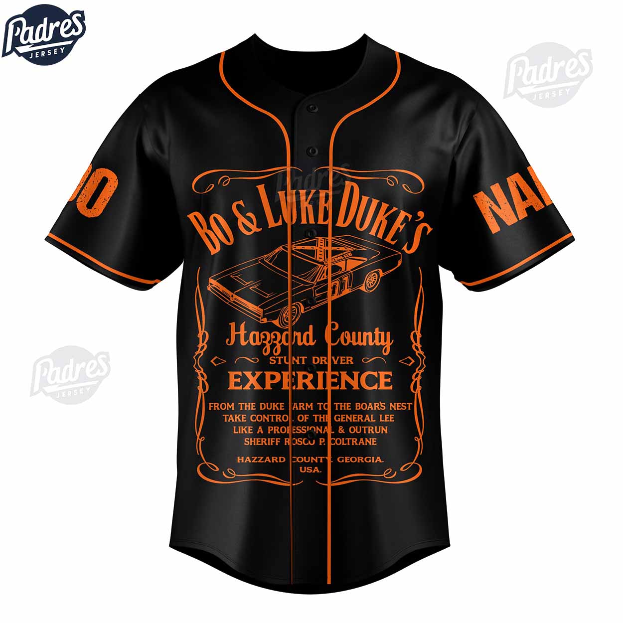 Movie The Dukes Of Hazzard Personalized Baseball Jersey - Padres Jersey Oasis: Elevate Your Baseball Style Game