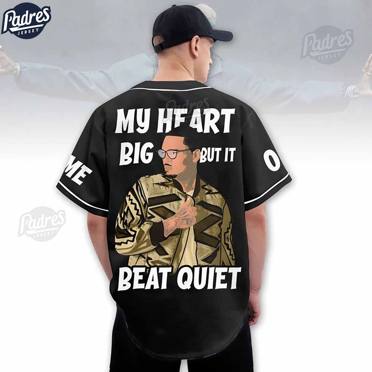 My Heart Big But It Beat Quiet Chris Brown Custom Baseball Jersey - Padres Jersey Oasis: Elevate Your Baseball Style Game