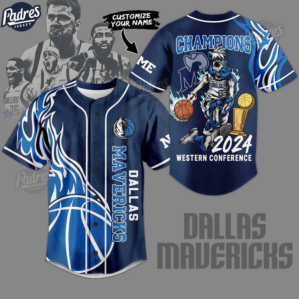 NBA Dallas Mavericks Skull Horse Custom Baseball Jersey Style - Padres Jersey Oasis: Elevate Your Baseball Style Game
