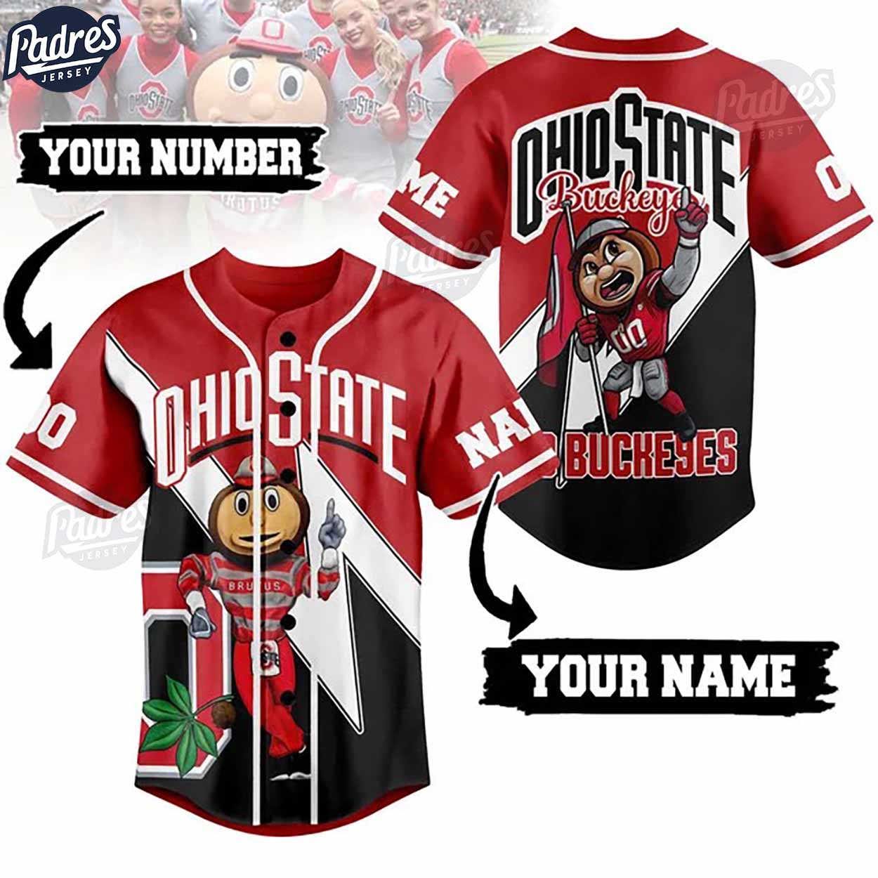 NCAA Ohio State Buckeyes Football Baseball Jersey - Padres Jersey Oasis: Elevate Your Baseball Style Game