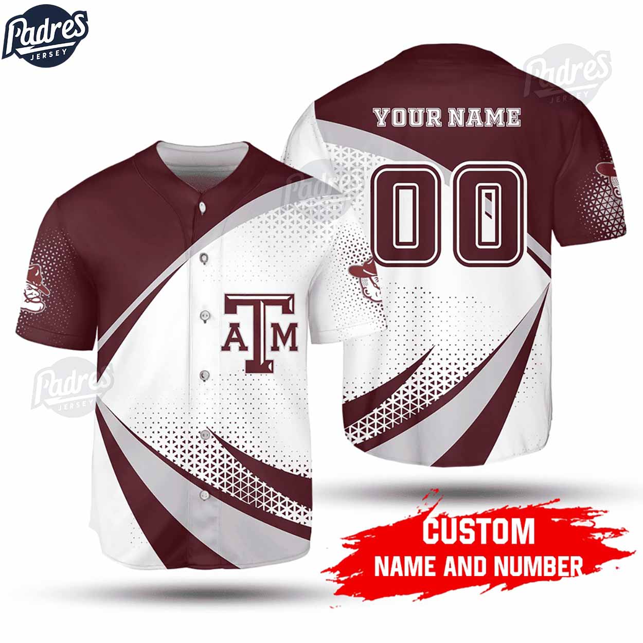 NCAA Texas A&M Aggies Personalized Baseball Jersey - Padres Jersey Oasis: Elevate Your Baseball Style Game