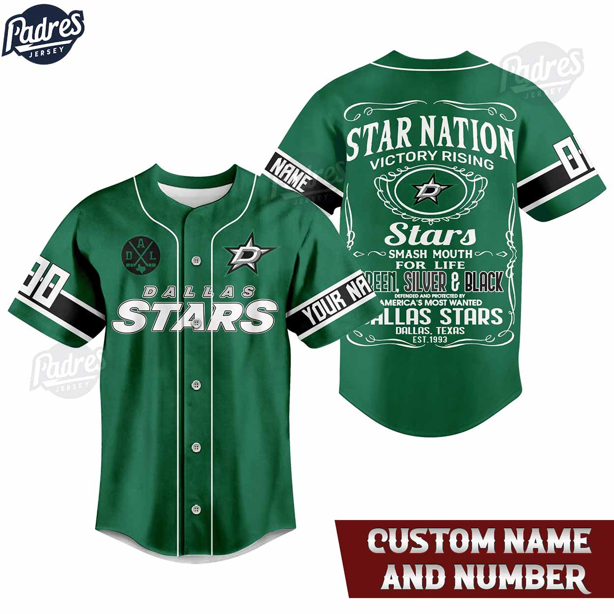 NHL Dallas Stars Custom Baseball Jersey Style - Padres Jersey Oasis: Elevate Your Baseball Style Game