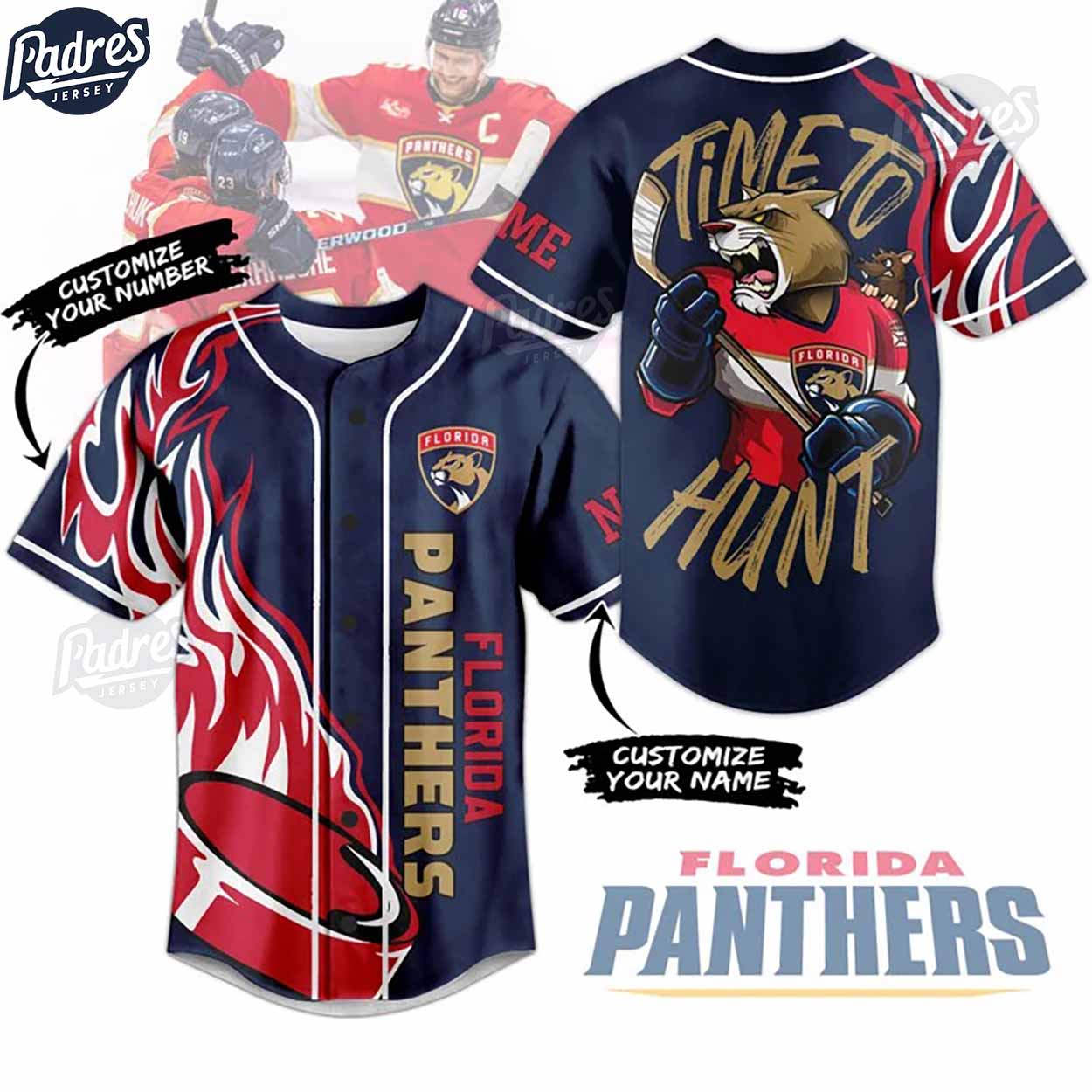 NHL Florida Panthers Time To Hunt Baseball Jersey - Padres Jersey Oasis: Elevate Your Baseball Style Game