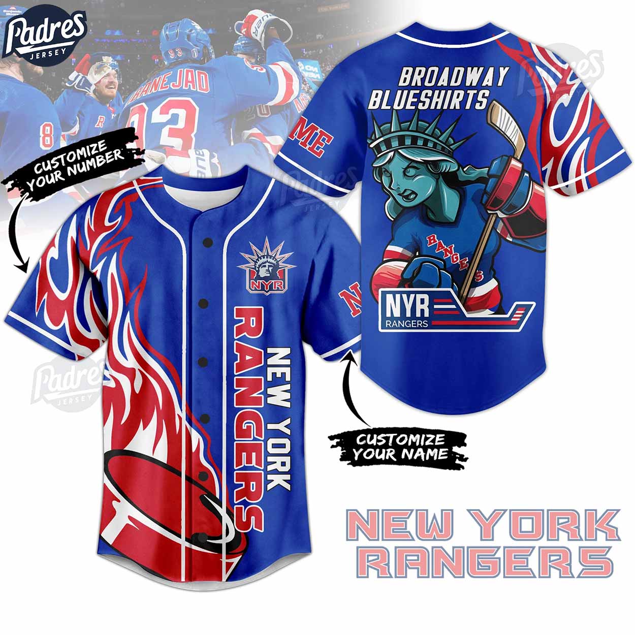 NHL New York Rangers Baseball Jersey Style - Padres Jersey Oasis: Elevate Your Baseball Style Game