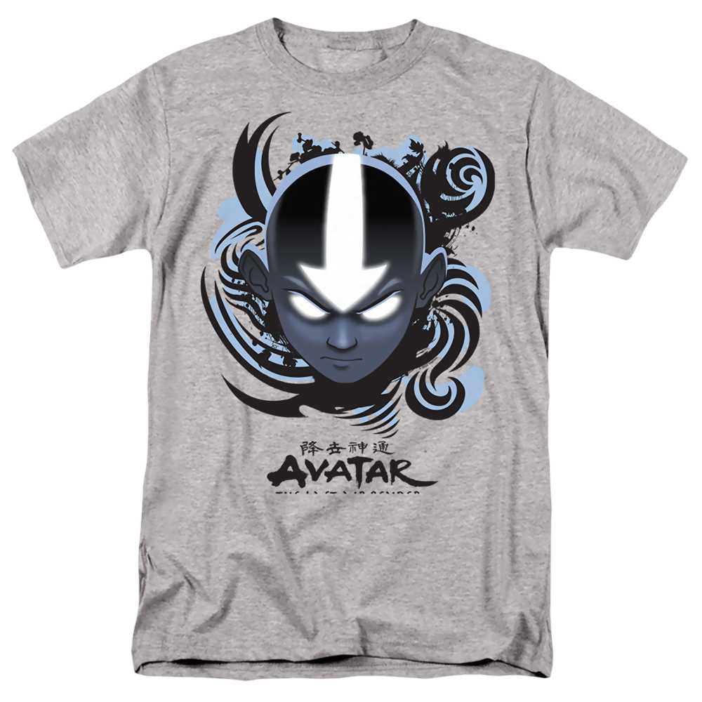 Avatar The Last Airbender Airbender Blue And Black Kanji - Men's Regular Fit T-Shirt