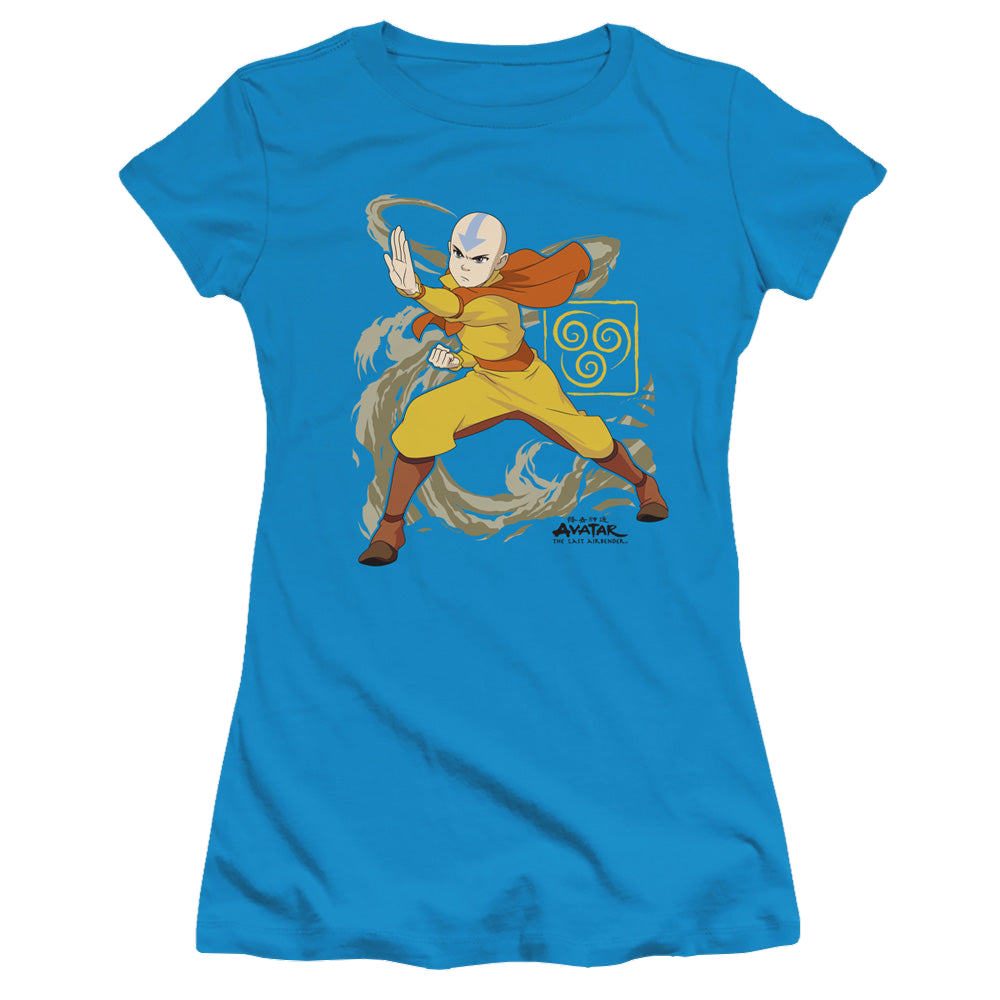 Avatar The Last Airbender Aang Wind Blast - Juniors T-Shirt