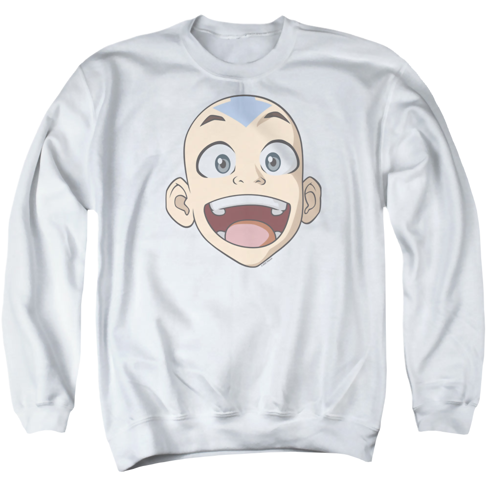 Avatar The Last Airbender Big Aang Face - Men's Crewneck Sweatshirt