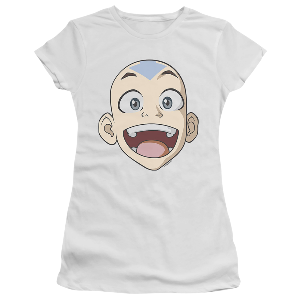 Avatar The Last Airbender Big Aang Face - Juniors T-Shirt