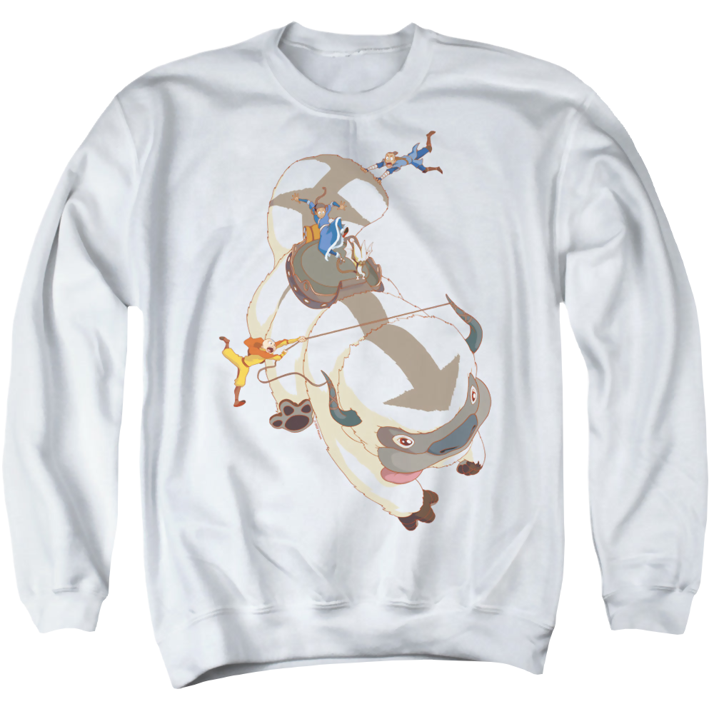 Avatar The Last Airbender Hang On Appa - Men's Crewneck Sweatshirt