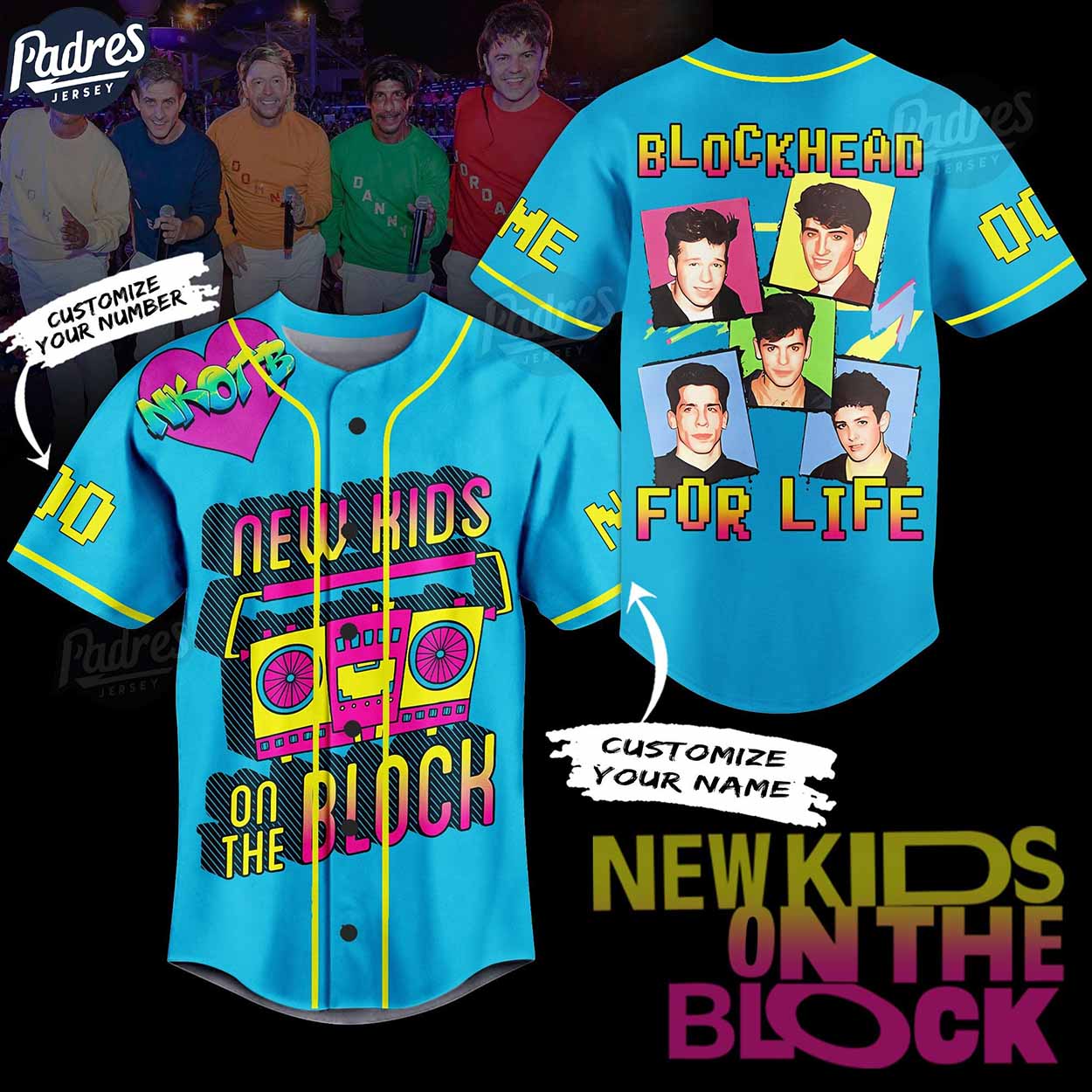 NKOTB Blockhead For Life Custom Baseball Jersey - Padres Jersey Oasis: Elevate Your Baseball Style Game