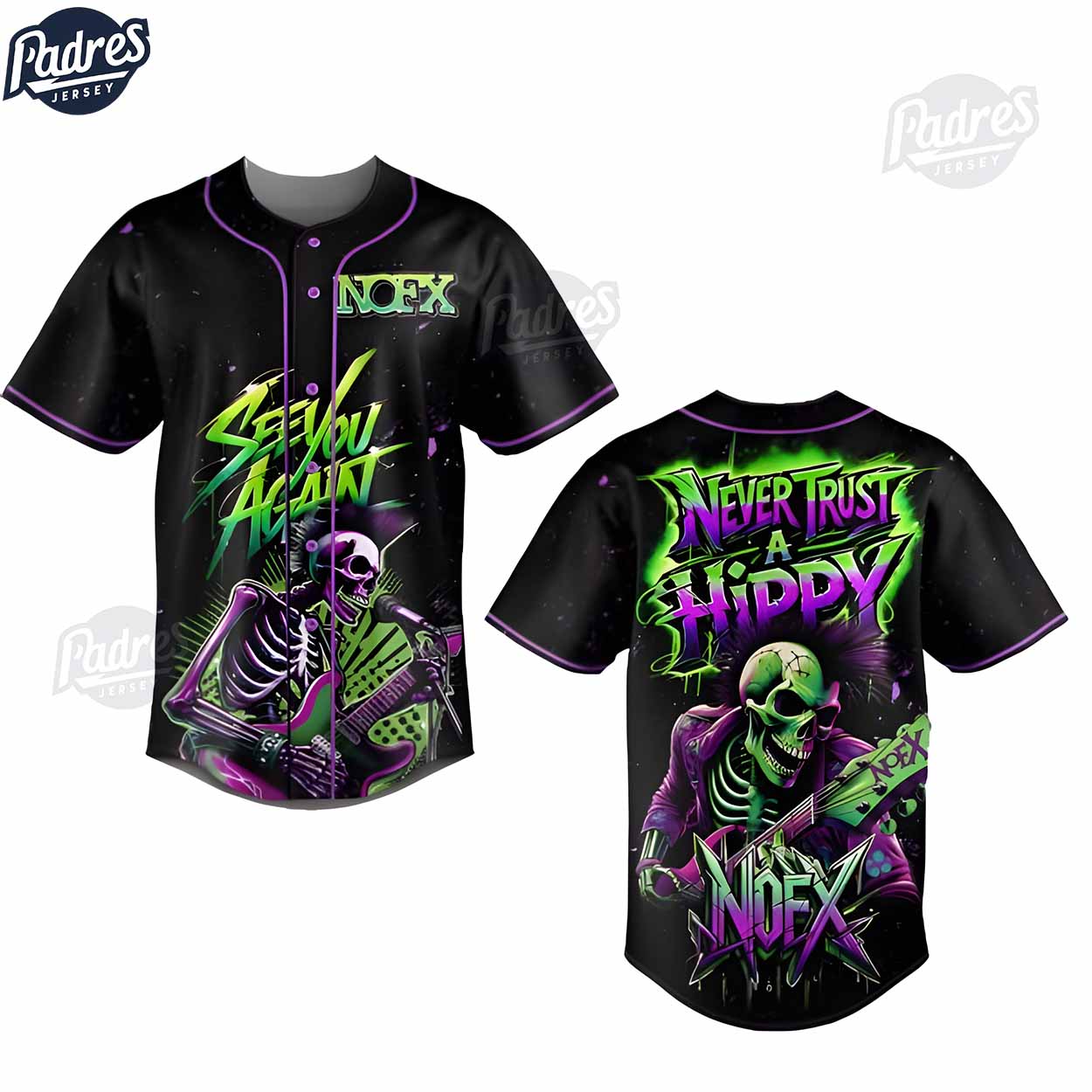 NOFX Band See You Again 3D Baseball Jersey Outfit - Padres Jersey Oasis: Elevate Your Baseball Style Game